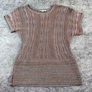 A Knitch Above‎ Crochet Mesh Top Women's XL Multicolor Festival Boho Y2K Retro